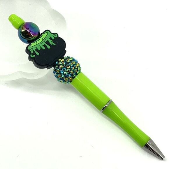 Witches cauldron witch Halloween witchcraft Wicca Wiccan handmade pen NEW beads - Picture 2 of 6
